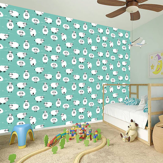 Little Sheep Pattern Print Wall Sticker