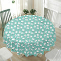 Little Sheep Pattern Print Waterproof Round Tablecloth