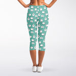 Little Sheep Pattern Print Women's Capri Leggings