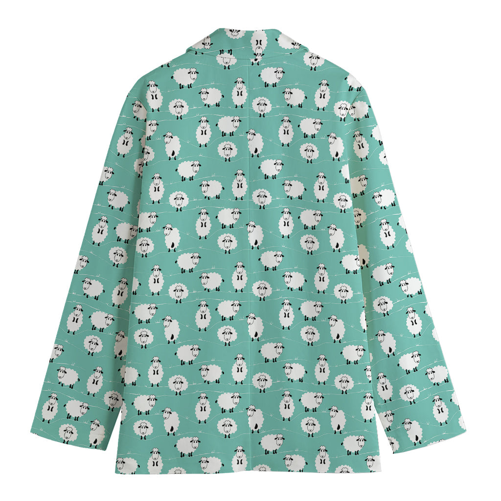 Little Sheep Pattern Print Women's Cotton Blazer