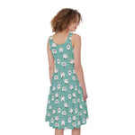 Little Sheep Pattern Print Women's Sleeveless Dress