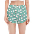 Little Sheep Pattern Print Women's Split Running Shorts