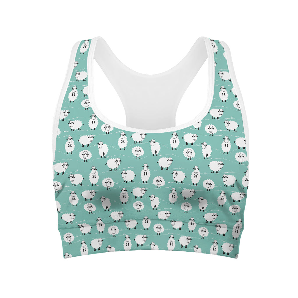 Little Sheep Pattern Print Women's Sports Bra
