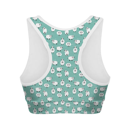 Little Sheep Pattern Print Women's Sports Bra