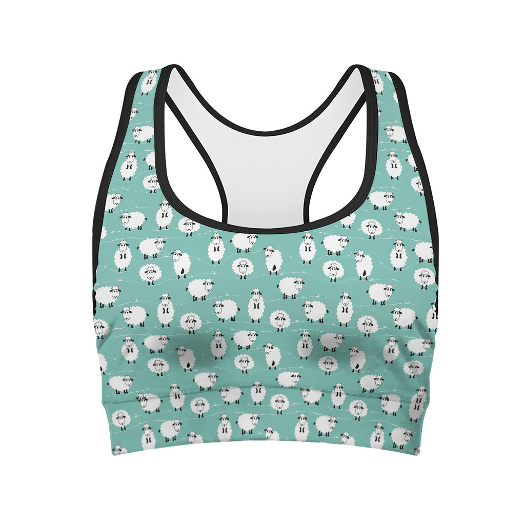 Little Sheep Pattern Print Women's Sports Bra