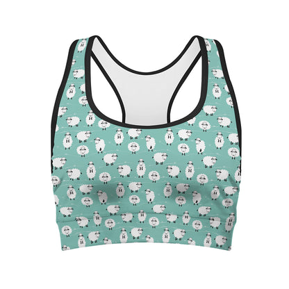 Little Sheep Pattern Print Women's Sports Bra