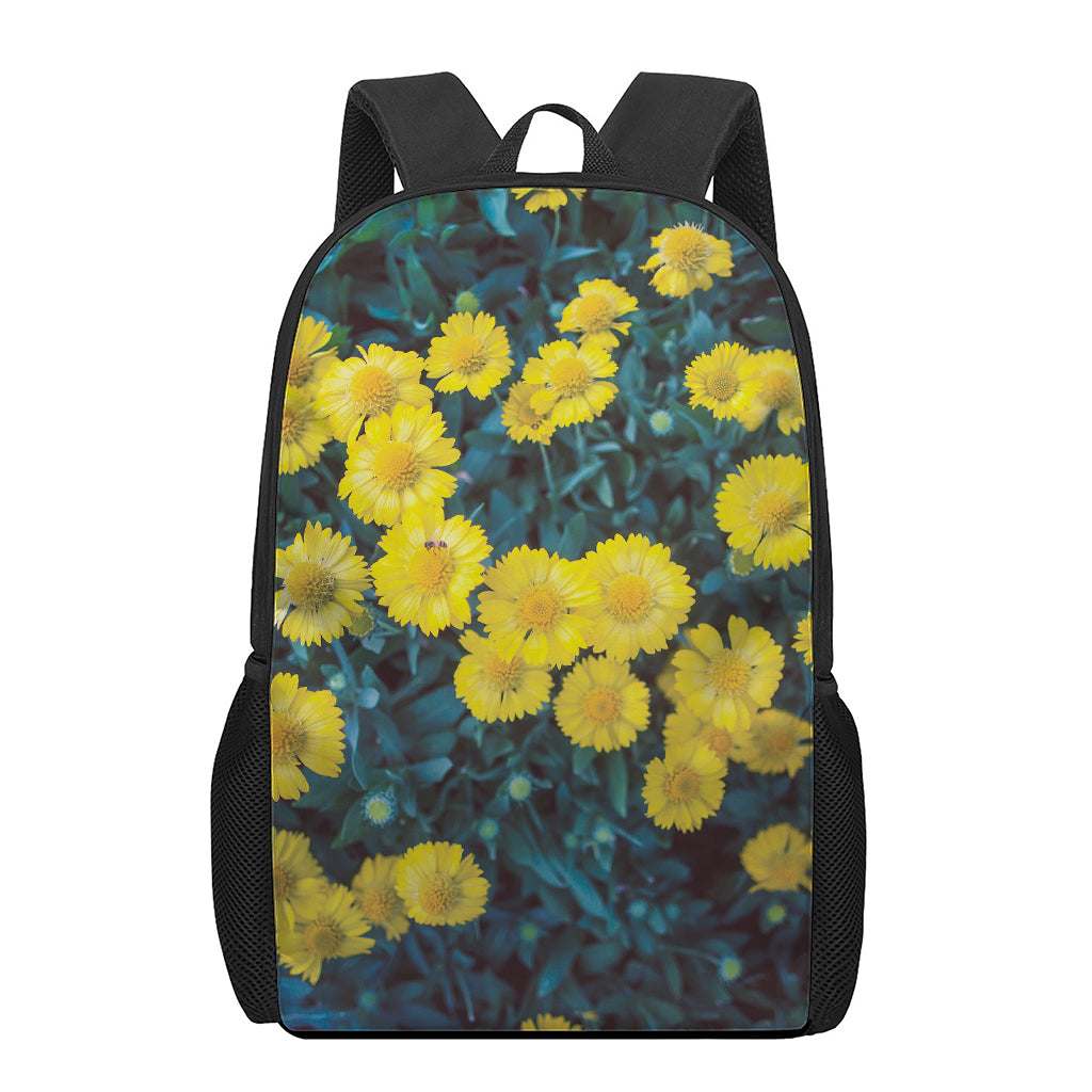 Little Yellow Daisy Print 17 Inch Backpack