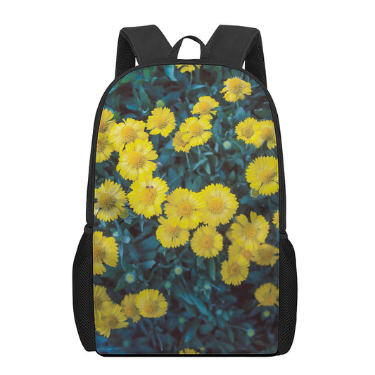 Little Yellow Daisy Print 17 Inch Backpack