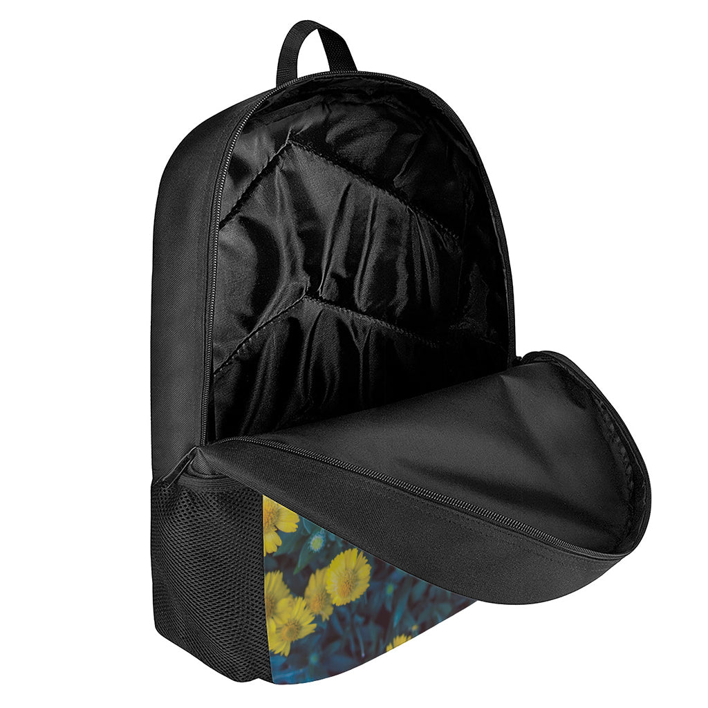 Little Yellow Daisy Print 17 Inch Backpack