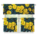 Little Yellow Daisy Print 3 Piece Kitchen Curtains