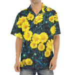 Little Yellow Daisy Print Aloha Shirt