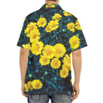 Little Yellow Daisy Print Aloha Shirt