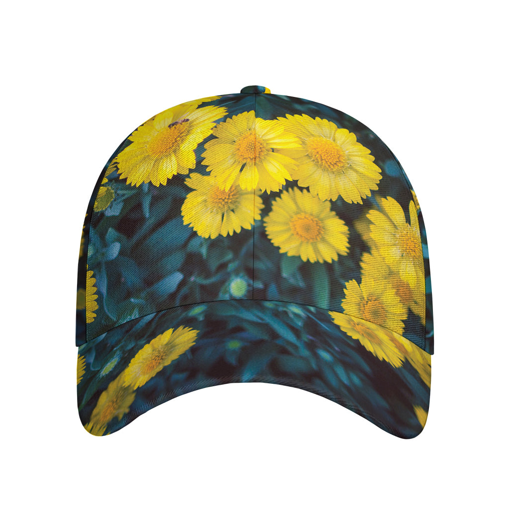 Little Yellow Daisy Print Baseball Cap