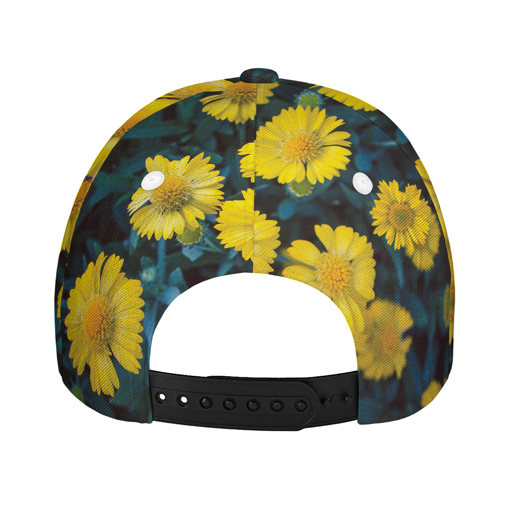 Little Yellow Daisy Print Baseball Cap