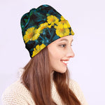 Little Yellow Daisy Print Beanie