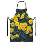 Little Yellow Daisy Print Bib Apron With Pocket