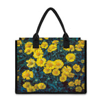 Little Yellow Daisy Print Canvas Tote Bag