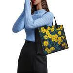 Little Yellow Daisy Print Canvas Tote Bag