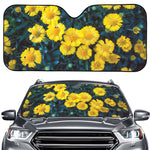 Little Yellow Daisy Print Car Windshield Sun Shade