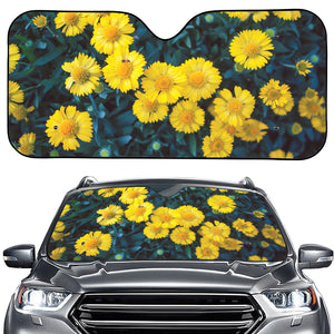 Little Yellow Daisy Print Car Windshield Sun Shade