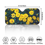 Little Yellow Daisy Print Car Windshield Sun Shade