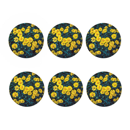 Little Yellow Daisy Print Coaster Set