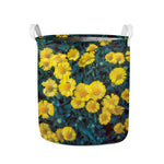 Little Yellow Daisy Print Collapsible Laundry Basket
