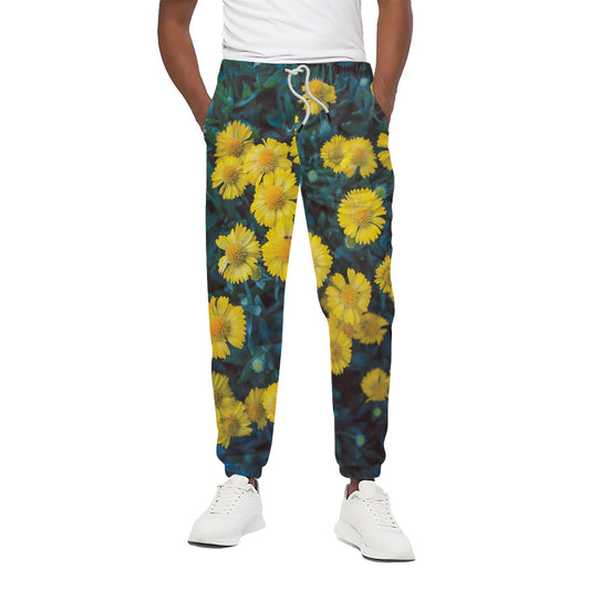 Little Yellow Daisy Print Cotton Pants
