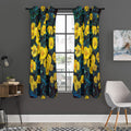 Little Yellow Daisy Print Grommet Curtain Panels
