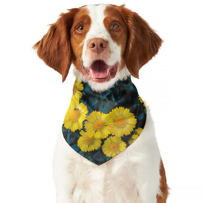 Little Yellow Daisy Print Dog Bandana