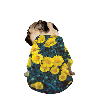 Little Yellow Daisy Print Dog Zip Up Jacket