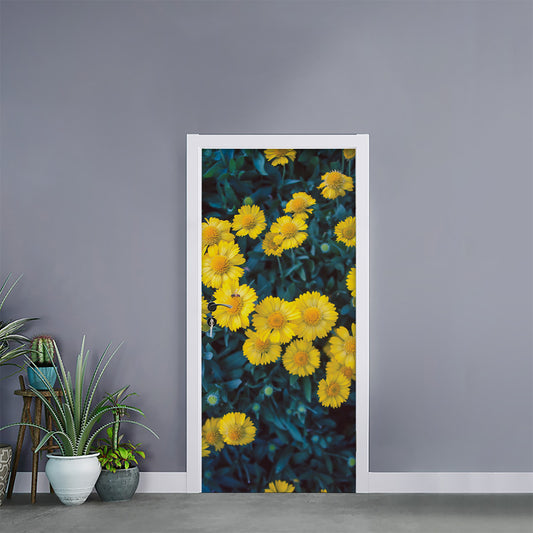 Little Yellow Daisy Print Door Sticker
