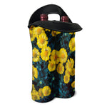 Little Yellow Daisy Print Double Neoprene Wine Tote