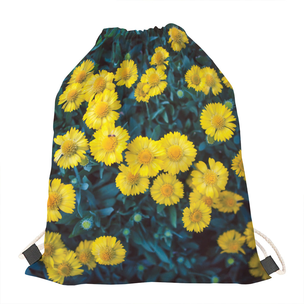 Little Yellow Daisy Print Drawstring Bag