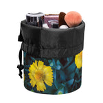 Little Yellow Daisy Print Drawstring Makeup Bag
