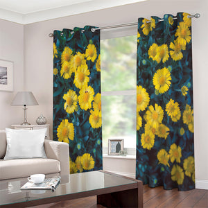 Little Yellow Daisy Print Extra Wide Grommet Curtains