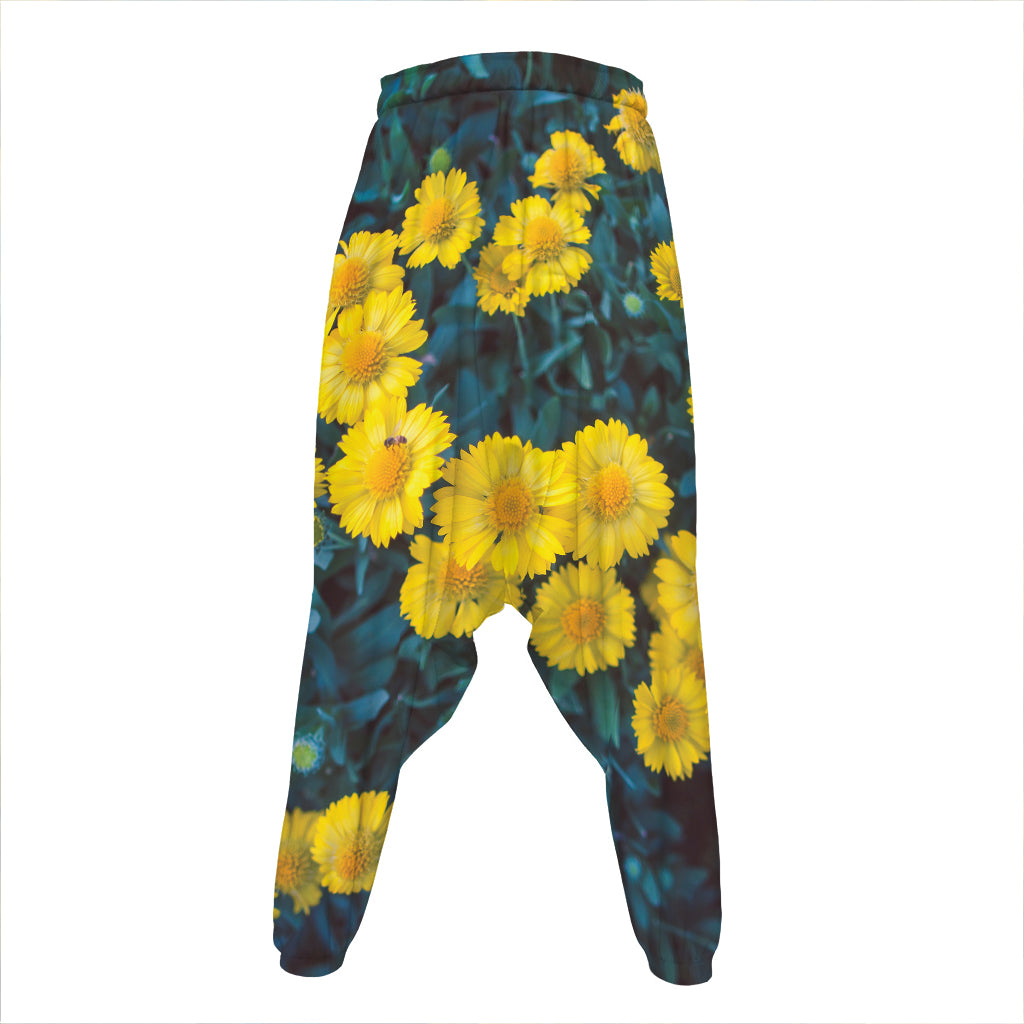 Little Yellow Daisy Print Hammer Pants