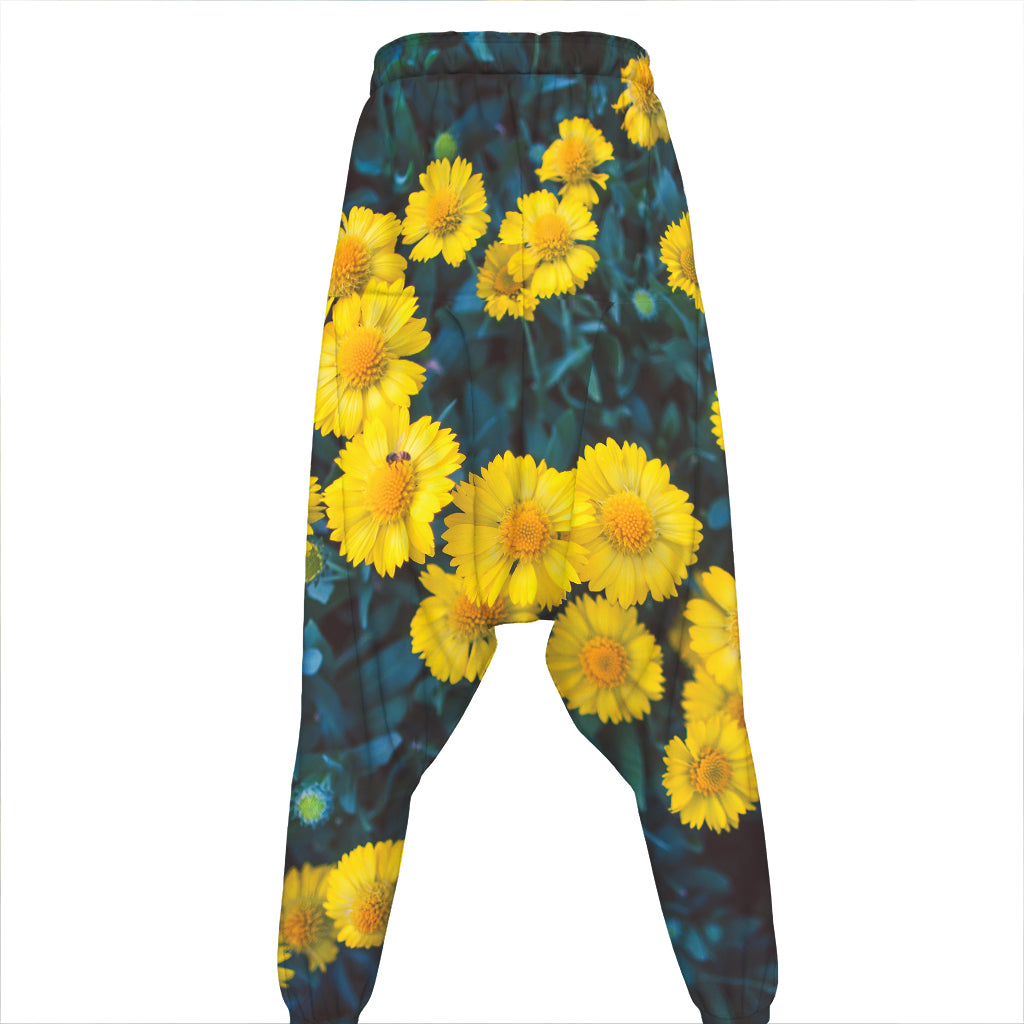 Little Yellow Daisy Print Hammer Pants