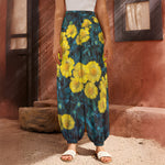 Little Yellow Daisy Print Harem Pants