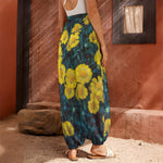 Little Yellow Daisy Print Harem Pants