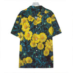 Little Yellow Daisy Print Hawaiian Shirt