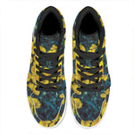 Little Yellow Daisy Print High Top Leather Sneakers