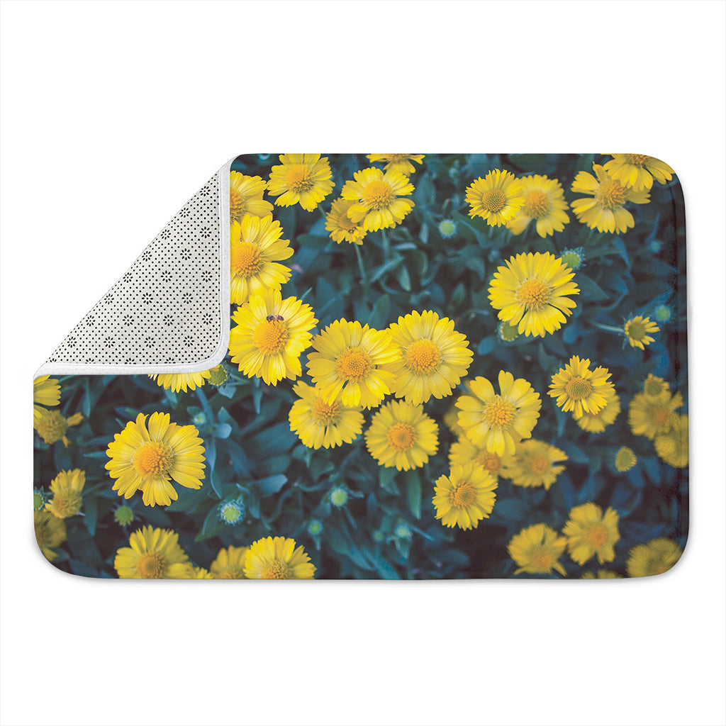 Little Yellow Daisy Print Indoor Door Mat