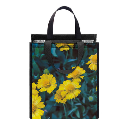 Little Yellow Daisy Print Insulated Lunch Tote