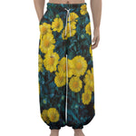 Little Yellow Daisy Print Lantern Pants