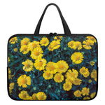Little Yellow Daisy Print Laptop Sleeve With Handle