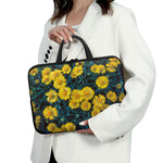 Little Yellow Daisy Print Laptop Sleeve With Handle