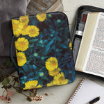 Little Yellow Daisy Print Leather Bible Cover