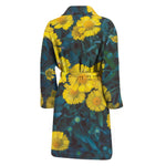 Little Yellow Daisy Print Men's Bathrobe