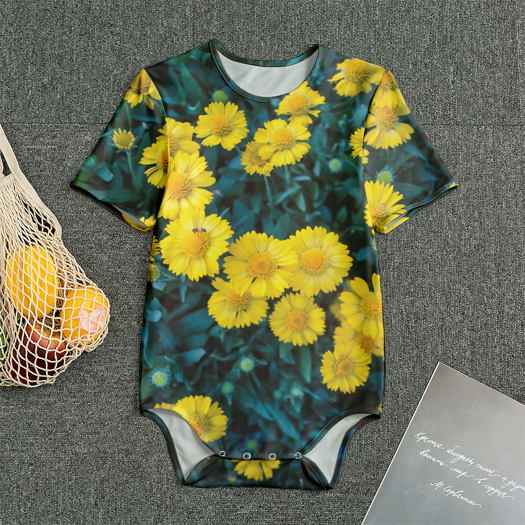 Little Yellow Daisy Print Men's Bodysuit